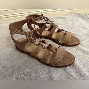 Vince Camuto Snakeskin Lace Up Sandals